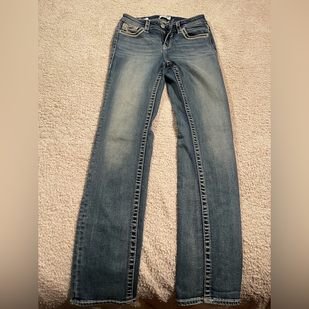 Vigoss Blue Straight Leg Jeans with Vintage Wash Women’s size 26